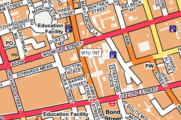 W1U 1NT map - OS OpenMap – Local (Ordnance Survey)