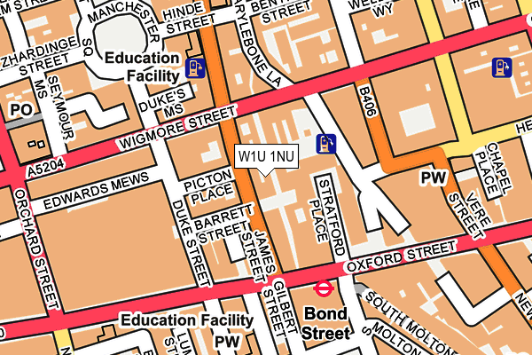 W1U 1NU map - OS OpenMap – Local (Ordnance Survey)
