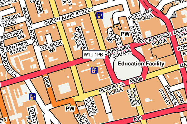 W1U 1PB map - OS OpenMap – Local (Ordnance Survey)