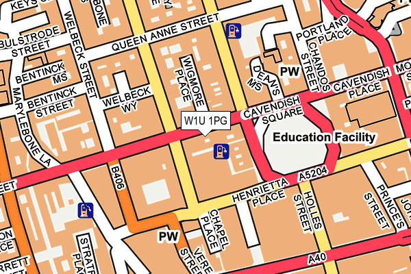 W1U 1PG map - OS OpenMap – Local (Ordnance Survey)