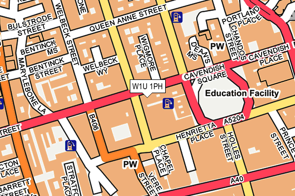 W1U 1PH map - OS OpenMap – Local (Ordnance Survey)