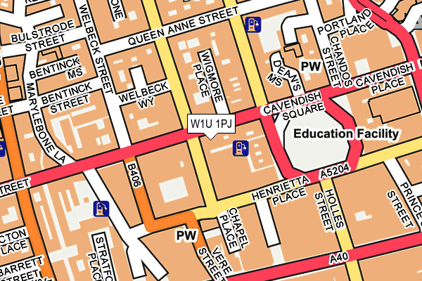 W1U 1PJ map - OS OpenMap – Local (Ordnance Survey)