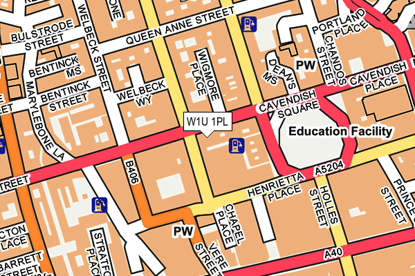 W1U 1PL map - OS OpenMap – Local (Ordnance Survey)