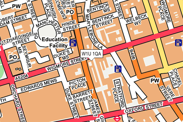 W1U 1QA map - OS OpenMap – Local (Ordnance Survey)