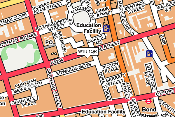 W1U 1QR map - OS OpenMap – Local (Ordnance Survey)