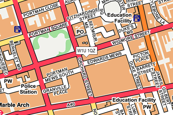 W1U 1QZ map - OS OpenMap – Local (Ordnance Survey)