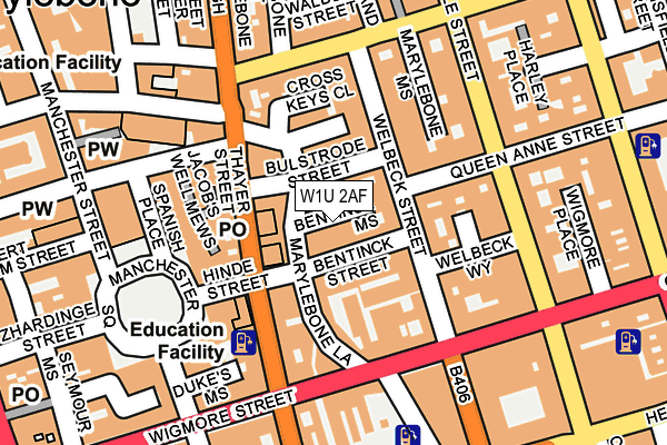 W1U 2AF map - OS OpenMap – Local (Ordnance Survey)