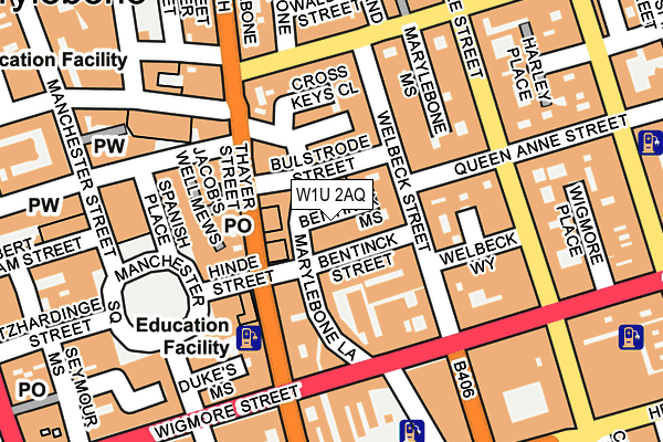 W1U 2AQ map - OS OpenMap – Local (Ordnance Survey)