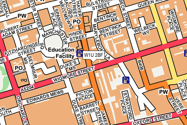 W1U 2BF map - OS OpenMap – Local (Ordnance Survey)