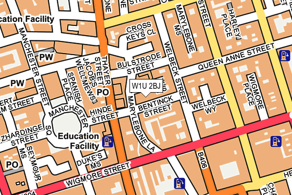 W1U 2BJ map - OS OpenMap – Local (Ordnance Survey)