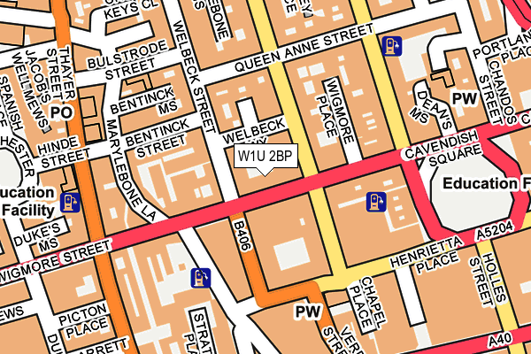 W1U 2BP map - OS OpenMap – Local (Ordnance Survey)