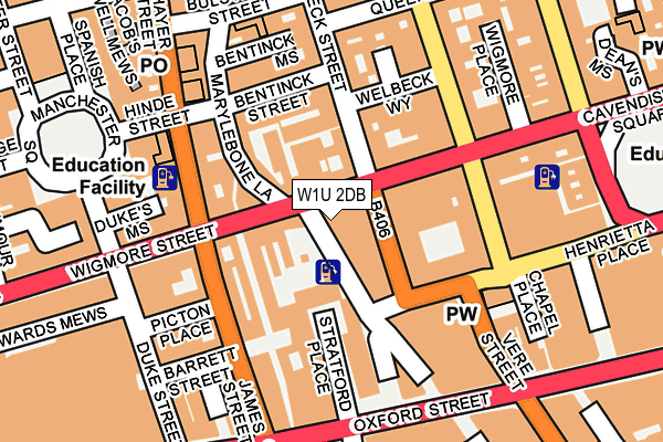 W1U 2DB map - OS OpenMap – Local (Ordnance Survey)