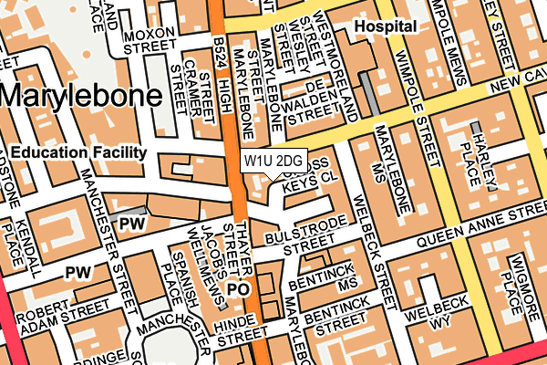 W1U 2DG map - OS OpenMap – Local (Ordnance Survey)
