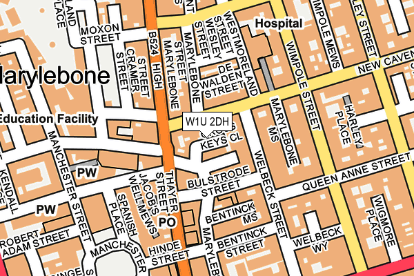 W1U 2DH map - OS OpenMap – Local (Ordnance Survey)