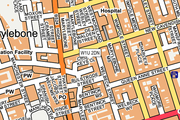 W1U 2DN map - OS OpenMap – Local (Ordnance Survey)