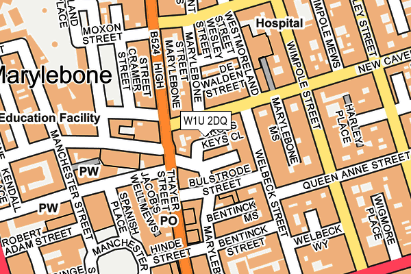 W1U 2DQ map - OS OpenMap – Local (Ordnance Survey)