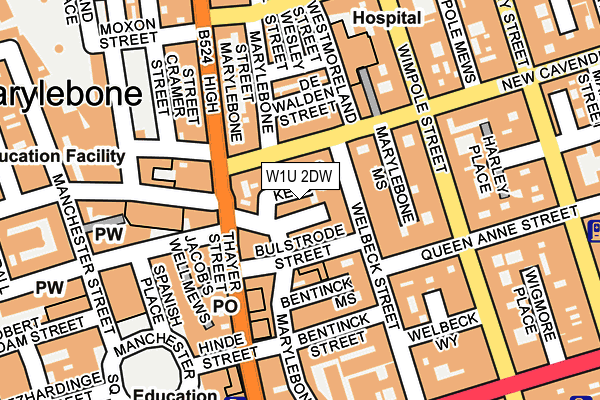 W1U 2DW map - OS OpenMap – Local (Ordnance Survey)