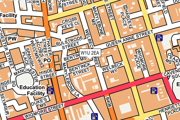 W1U 2EA map - OS OpenMap – Local (Ordnance Survey)