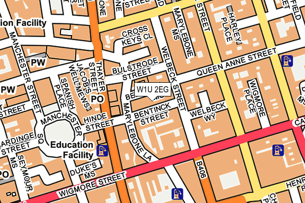 W1U 2EG map - OS OpenMap – Local (Ordnance Survey)