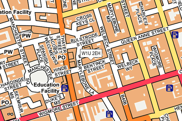 W1U 2EH map - OS OpenMap – Local (Ordnance Survey)