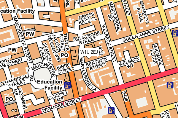 W1U 2EJ map - OS OpenMap – Local (Ordnance Survey)