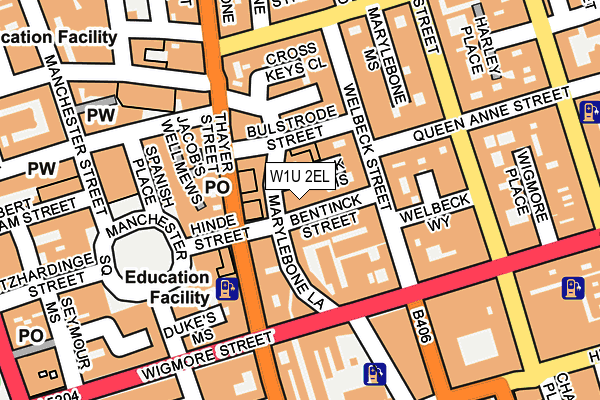 W1U 2EL map - OS OpenMap – Local (Ordnance Survey)
