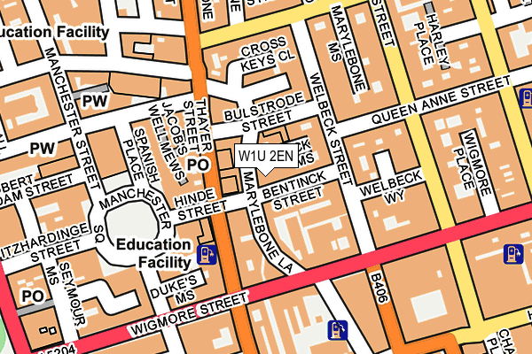 W1U 2EN map - OS OpenMap – Local (Ordnance Survey)