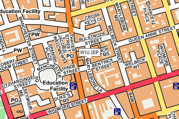 W1U 2EP map - OS OpenMap – Local (Ordnance Survey)