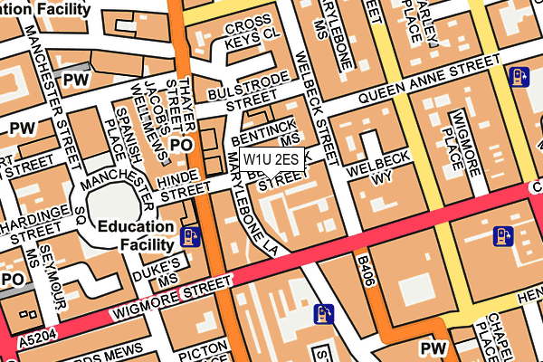 W1U 2ES map - OS OpenMap – Local (Ordnance Survey)