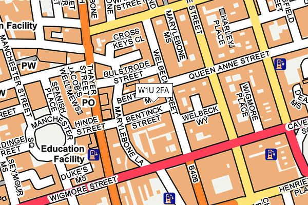 W1U 2FA map - OS OpenMap – Local (Ordnance Survey)