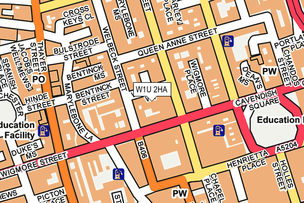 W1U 2HA map - OS OpenMap – Local (Ordnance Survey)