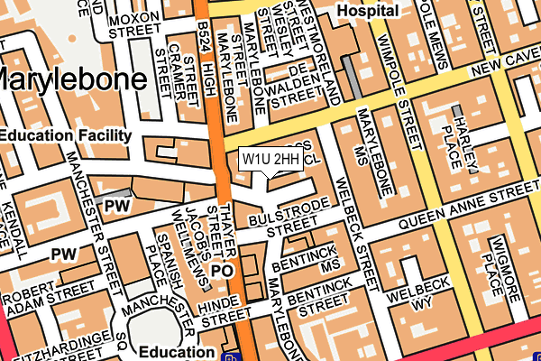 W1U 2HH map - OS OpenMap – Local (Ordnance Survey)