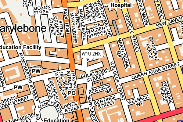 W1U 2HX map - OS OpenMap – Local (Ordnance Survey)