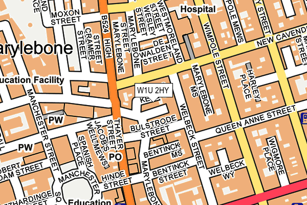 W1U 2HY map - OS OpenMap – Local (Ordnance Survey)