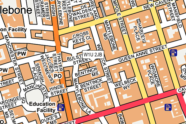 W1U 2JB map - OS OpenMap – Local (Ordnance Survey)