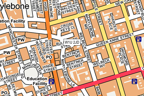 W1U 2JD map - OS OpenMap – Local (Ordnance Survey)