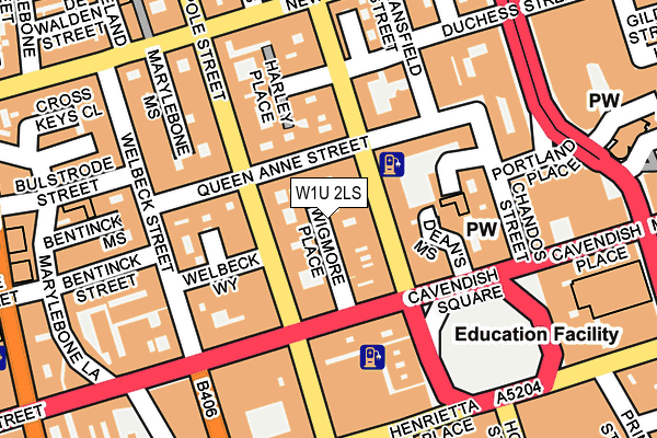 W1U 2LS map - OS OpenMap – Local (Ordnance Survey)