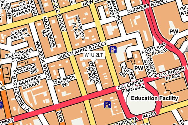 W1U 2LT map - OS OpenMap – Local (Ordnance Survey)