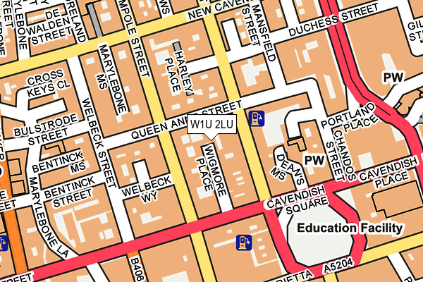 W1U 2LU map - OS OpenMap – Local (Ordnance Survey)