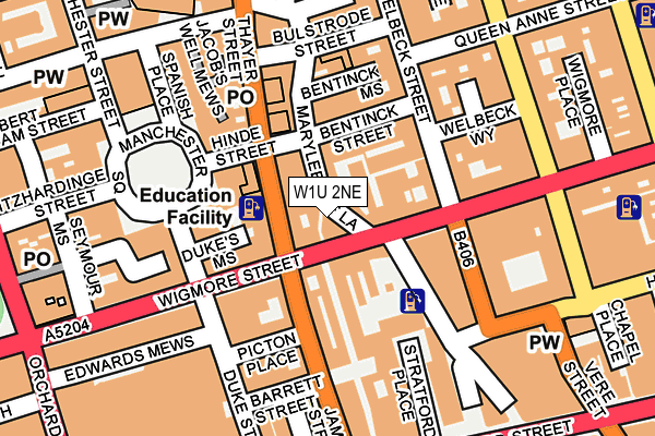 W1U 2NE map - OS OpenMap – Local (Ordnance Survey)