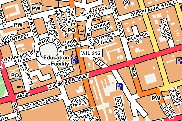 W1U 2NG map - OS OpenMap – Local (Ordnance Survey)
