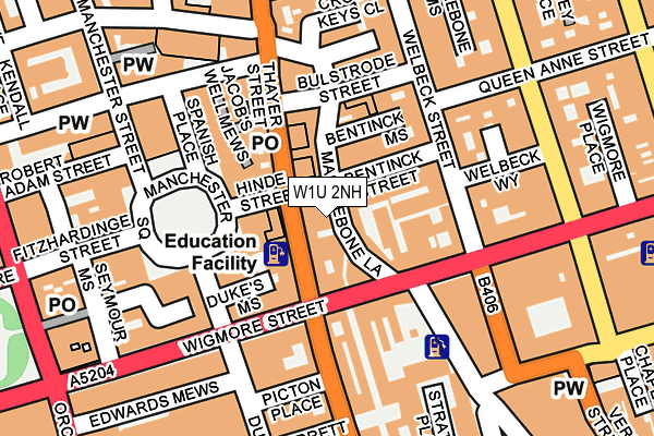 W1U 2NH map - OS OpenMap – Local (Ordnance Survey)