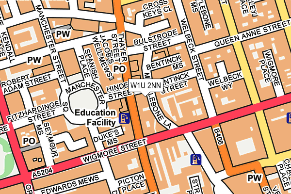 W1U 2NN map - OS OpenMap – Local (Ordnance Survey)