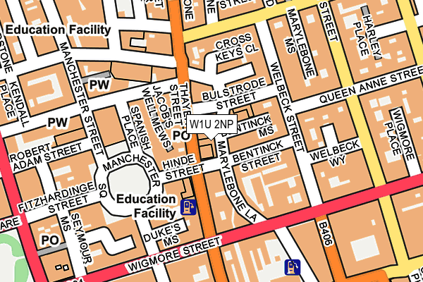 W1U 2NP map - OS OpenMap – Local (Ordnance Survey)
