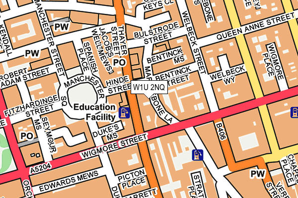 W1U 2NQ map - OS OpenMap – Local (Ordnance Survey)