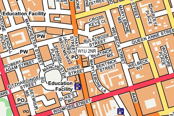 W1U 2NR map - OS OpenMap – Local (Ordnance Survey)