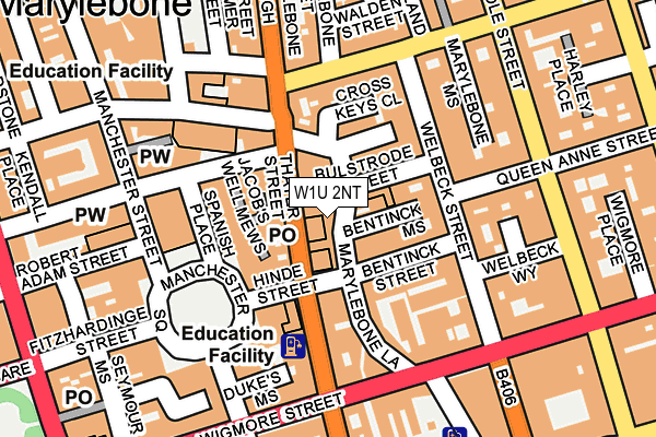 W1U 2NT map - OS OpenMap – Local (Ordnance Survey)