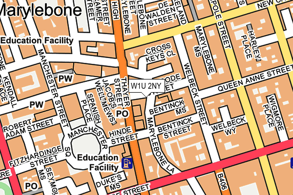 W1U 2NY map - OS OpenMap – Local (Ordnance Survey)