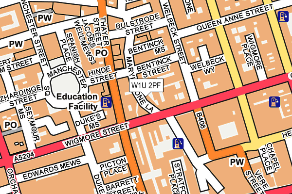 W1U 2PF map - OS OpenMap – Local (Ordnance Survey)