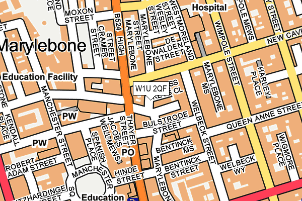 W1U 2QF map - OS OpenMap – Local (Ordnance Survey)